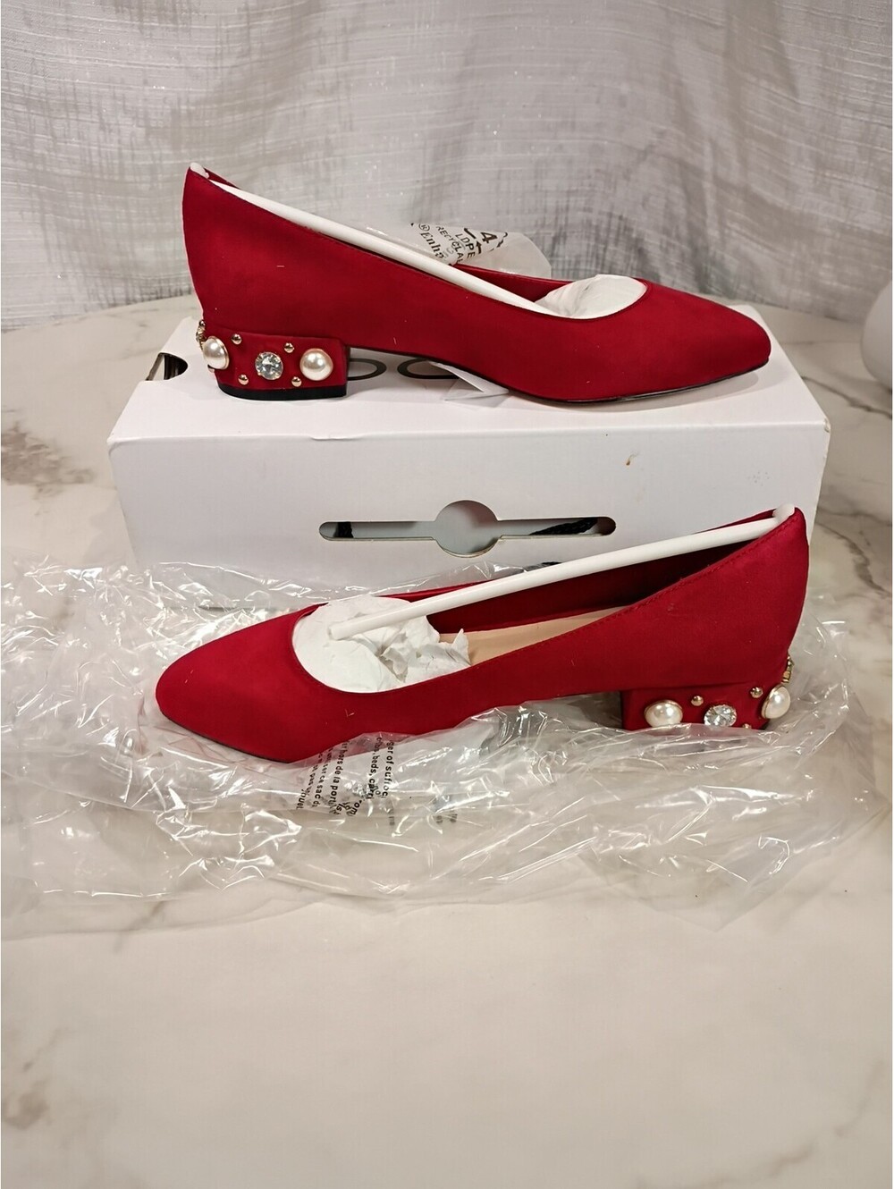 Aldo Red Vilisien Flats Small Heels Size 6.5 New